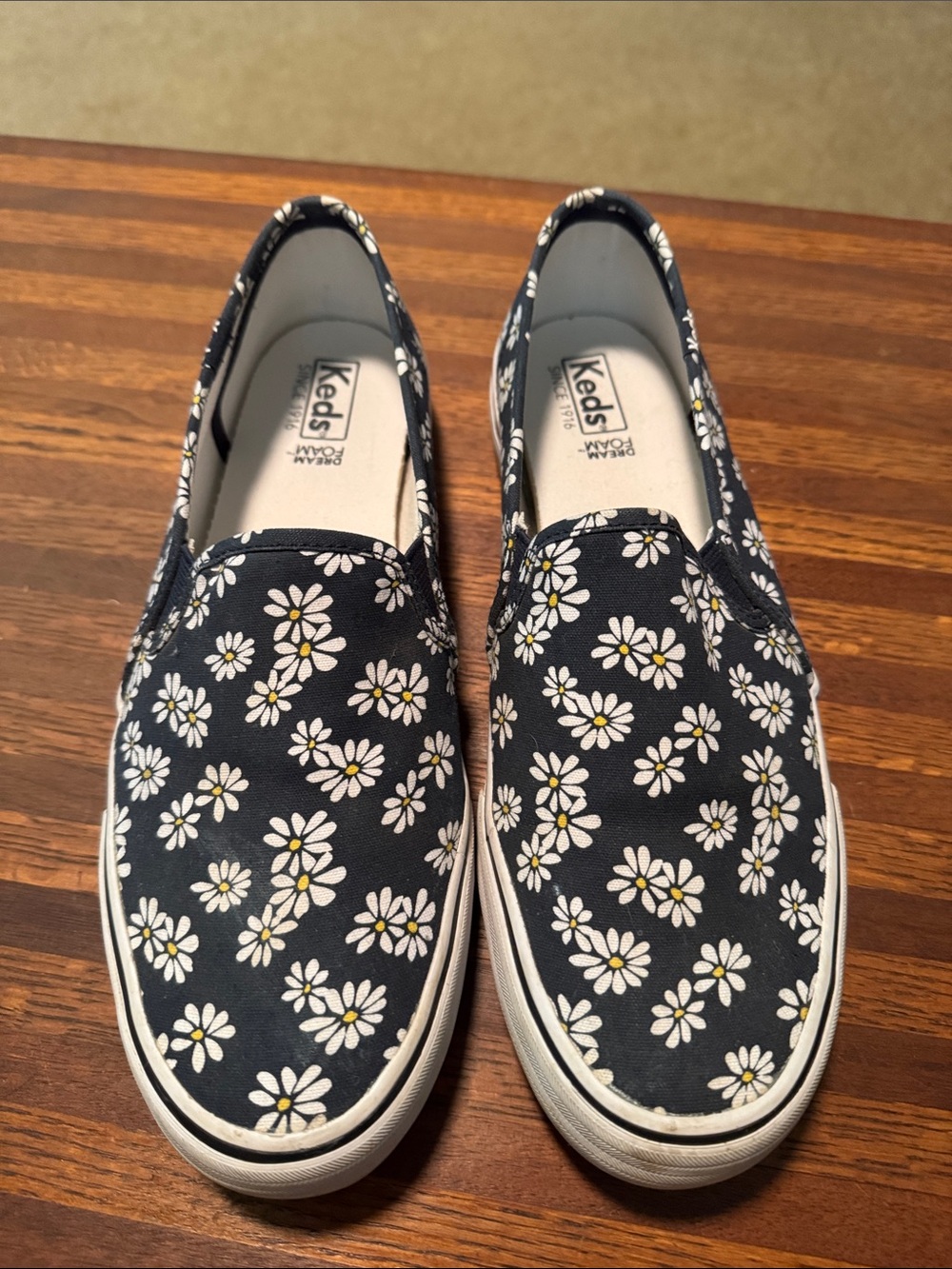 Keds Navy Daisy Slip-On shoes